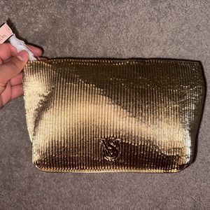 NWT gold victorias Secret Pleated Clutch purse wallet ✨